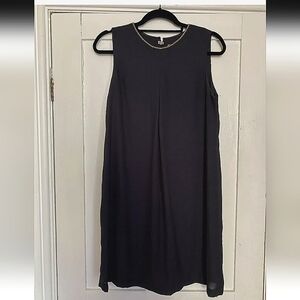 H&M Navy Blue A-line Dress lined sleeveless sz 44 US 14